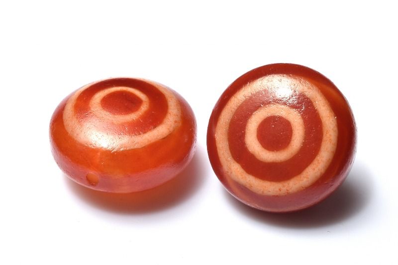 Rakuten - 天眼模様 赤天眼石　20mm　コイン(通し穴) ビーズ ハンドメイド 1個売り _PRG2488