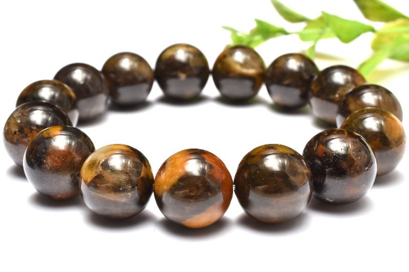 【1点物】濃密内包 ラビットヘアールチルクォーツ　14mm ブレスレット アクセサリー _MC8811