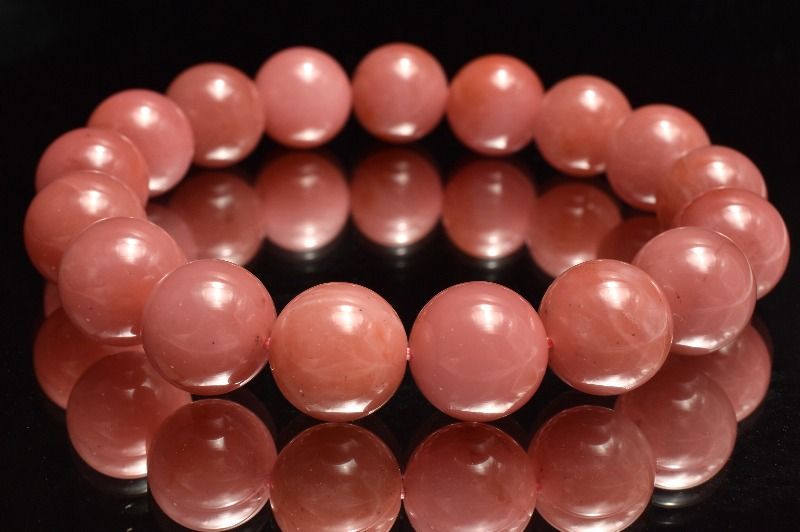【1点物】ブラジル産◇高発色 グァバクォーツ(天然ピンククォーツ)　12mm ブレスレット アクセサリー _MC8911