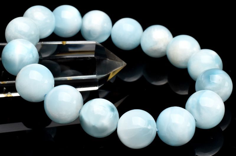 【1点物】AA☆氷河のよう アイスラリマー　11.5mm ブレスレット アクセサリー _E189