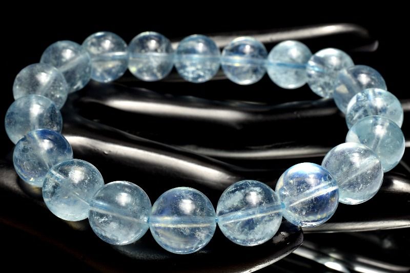乐天商城 - 【1点物】氷河ブルー アクアマリン　10.5mm ブレスレット アクセサリー _MC9480