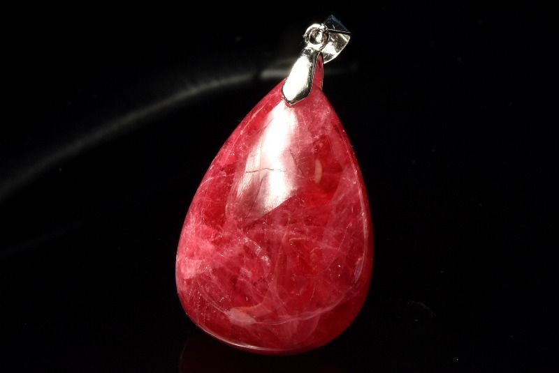 【1点物】Silver925◇透過性あり ロードナイト(薔薇輝石)　28x19mm　ドロップ ペン...