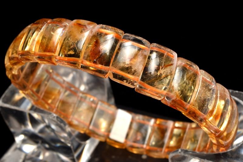 樂天商城 - 【1点物】美しい濃淡 ファントムシトリン　7x12mm バングル アクセサリー _MC9983