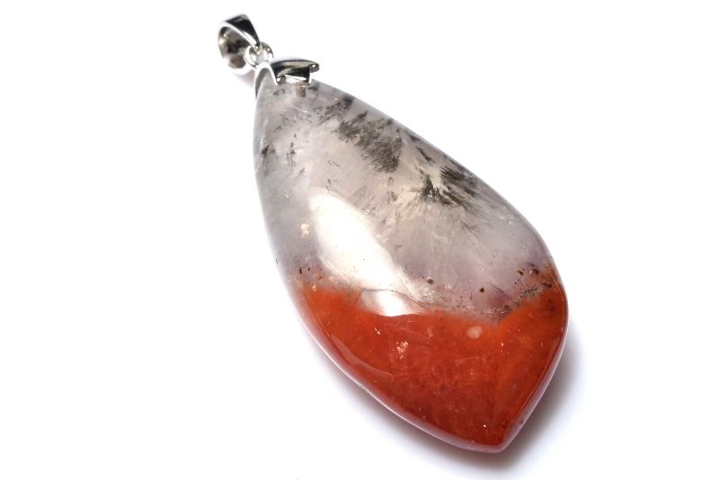 【20％OFF!】【1点物】AAAカナダ産☆Silver925 オーラライト23　37x19mm　リーフ ペンダントトップ アクセサリー _PD2380