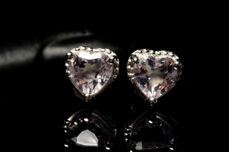 樂天商城 - Silver925 スコロライト　5x5mm　ハート ピアス アクセサリー _PRG2572