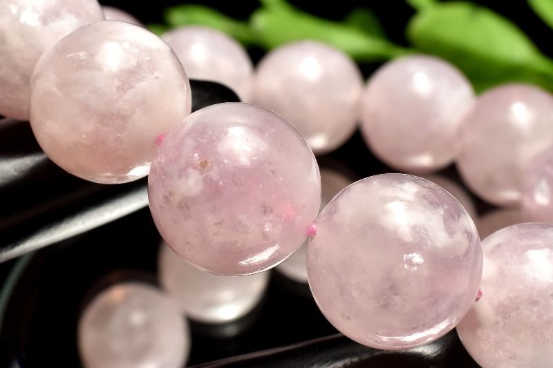 【1点物】希少結晶の輝き ピンクマイカ(レピドライトシリカ)　13.5mm ブレスレット アクセサリー _MD478