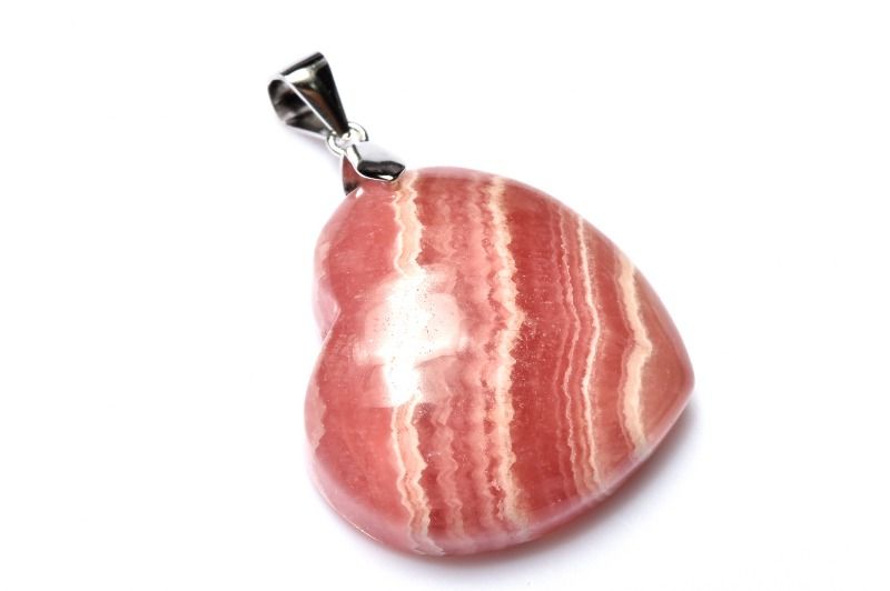 【20％OFF!】【1点物】Silver925◇艶やか縞模様 インカローズ　22x23mm　ハート ペ...