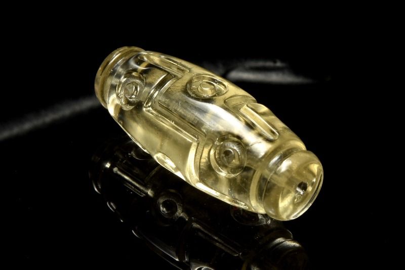 樂天商城 - 【1点物】AAA激レア☆透明レモンカラー リビアングラス　27x11mm　九眼天珠 ビーズ ハンドメイド _PD2666
