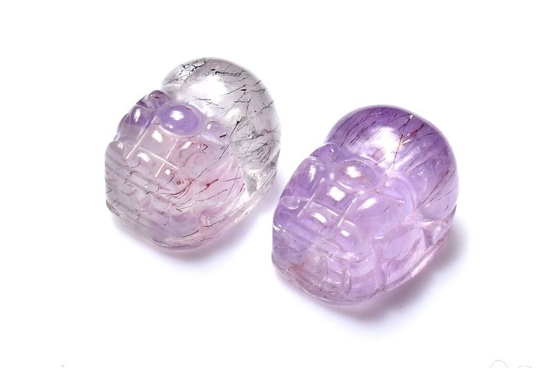 【10％OFF!】AA☆繊細彫刻 スーパーセブンアメジスト　13-15x10-11mm　貔貅彫刻(通...