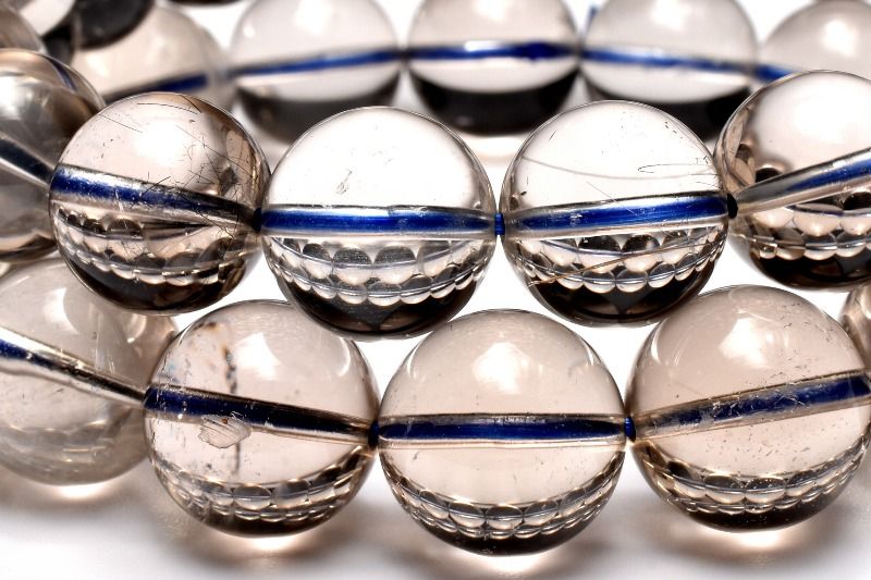 【20％OFF!】静けさ宿す ブラックトルマリンインスモーキークォーツ　14.5mm ブレ...