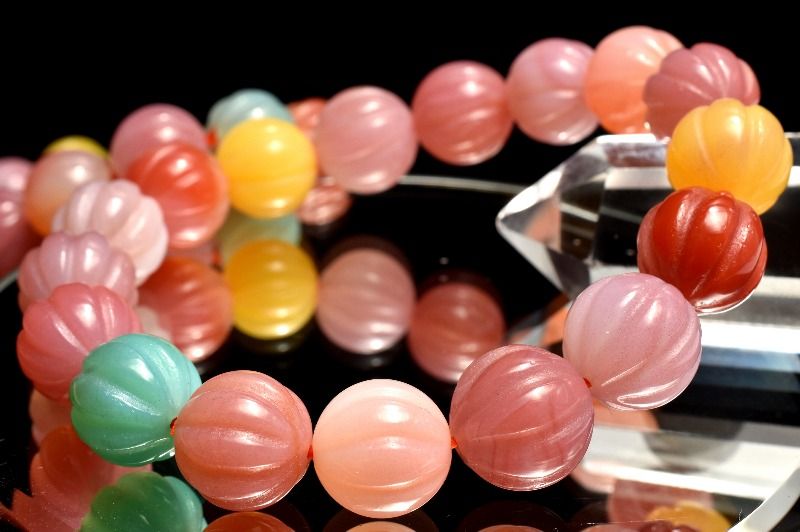 【20％OFF!】四川省産塩源瑪瑙 ピンクアゲート(桃色瑪瑙)　11.5mm　カボチャ ブレ...