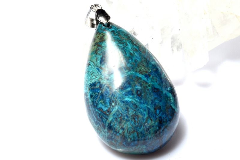 【20％OFF!】【1点物】Silver925◇アースカラー クリソコラ　33x21mm　ドロップ ペンダントトップ アクセサリー _PD3642