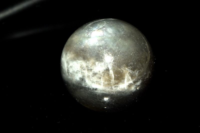【1点物】南アフリカ産◇金属シラー ブラックアクアマリン　20mm　丸玉(台座なし) ...