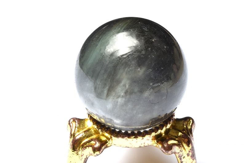 【20％OFF!】【1点物】南アフリカ産◇金属シラー ブラックアクアマリン　20mm　丸玉...