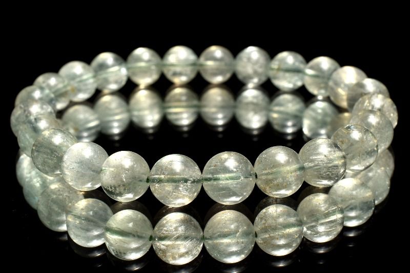 【1点物】柔らかな光沢 フェルドスパー(オリゴクレース)　7.5mm ブレスレット アクセサリー _MD3535