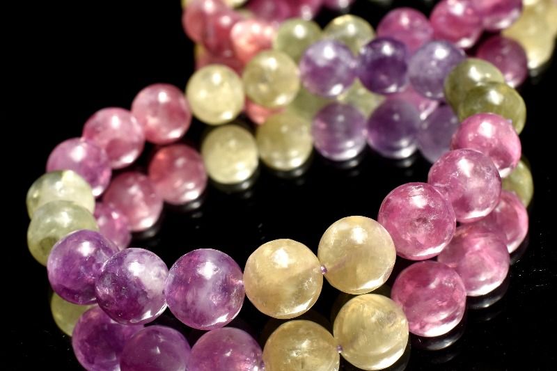マルチカラー◇雲母の煌めき MIXマイカ　9.5mm ブレスレット アクセサリー 1個売り ...