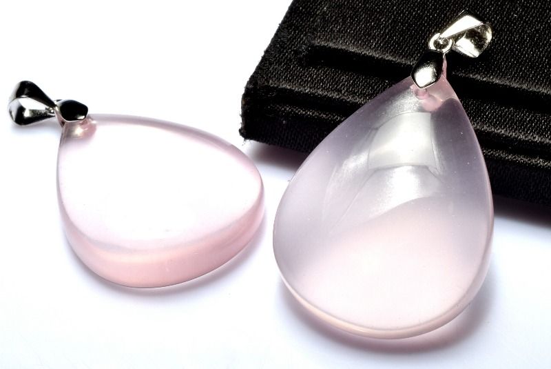 Silver925◇スター効果 スターローズクォーツ　27-29x22mm　ドロップ ペンダントトップ アクセサリー 1個売り _PRG2683-1