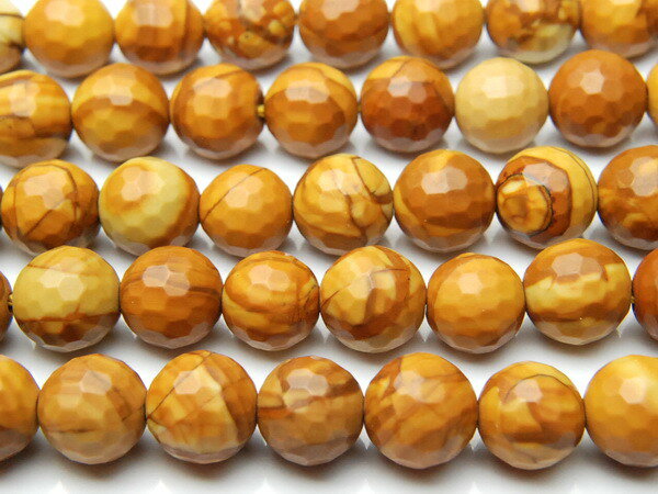 乐天商城 - 【連売り】【珪化木（128面カット）】　8mm 1連（約38cm）天然石 パワーストーン ビーズ パーツ _R1080