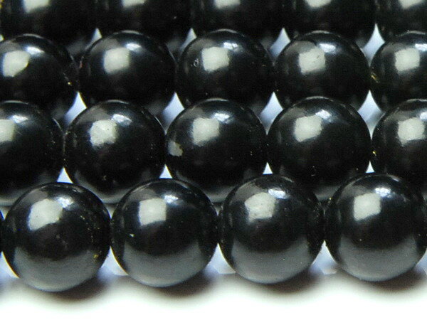 Rakuten - 【10％OFF!】【連売り】【ジェット 】　8mm 1連（約38cm）天然石 パワーストーン ビーズ パーツ _LR42