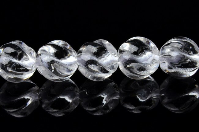 【連売り】水晶ツイスト 8mm 1連（約38cm）天然石 パワーストーン ビーズ パーツ _R6