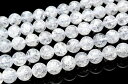 【10%OFF!】【連売り】クラック水晶 16mm 1連(約38cm)天然石 パワーストーン ビーズ パーツ _R300