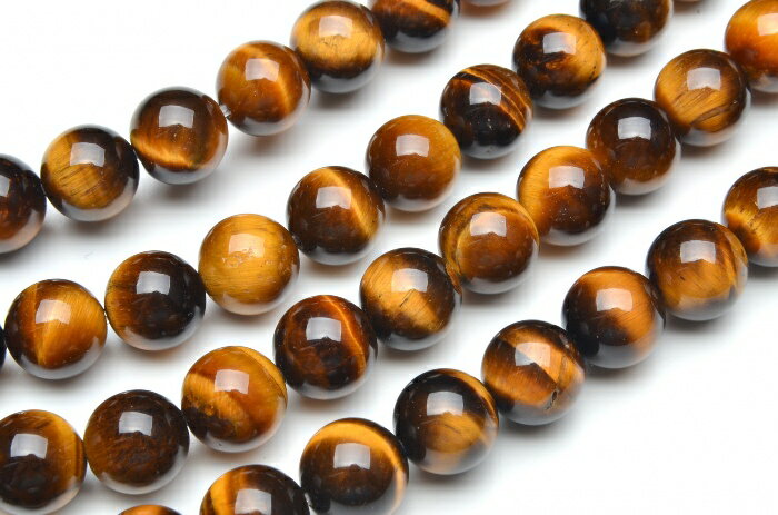 【連売り】【タイガーアイ】　12mm 1連（約38cm）天然石 パワーストーン ビーズ パーツ _R778