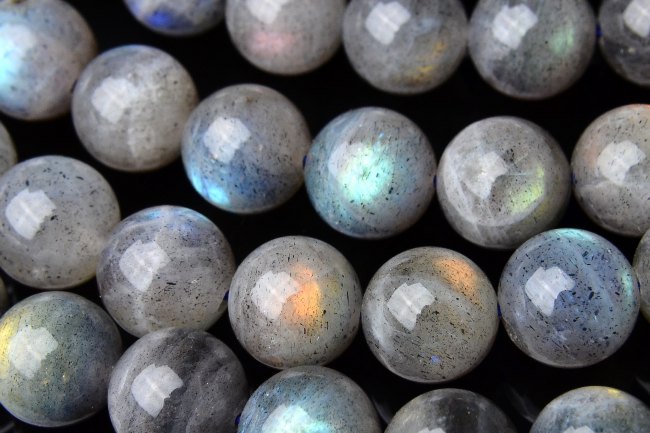 【連売り】【ラブラドライト】10mm 1連（約38cm）天然石 パワーストーン ビーズ パーツ _R1647-10のサムネイル