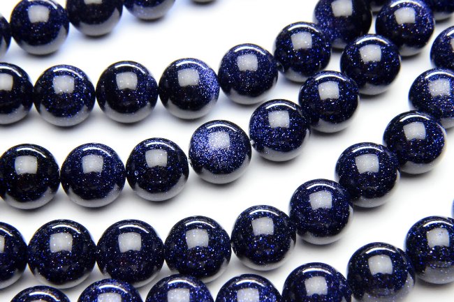 【連売り】【ブルーゴールドストーン 】8mm 1連（約36cm）天然石 パワーストーン ...