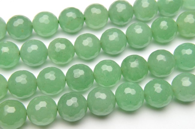 【10％OFF!】【連売り】【グリーンアベンチュリン 128面カット】12mm 1連（約38cm）天然石 パワーストーン ビーズ パーツ _R1696-12
