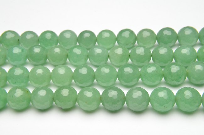 【10％OFF!】【連売り】【グリーンアベンチュリン 128面カット】12mm 1連（約38cm）天然石 パワーストーン ビーズ パーツ _R1696-12