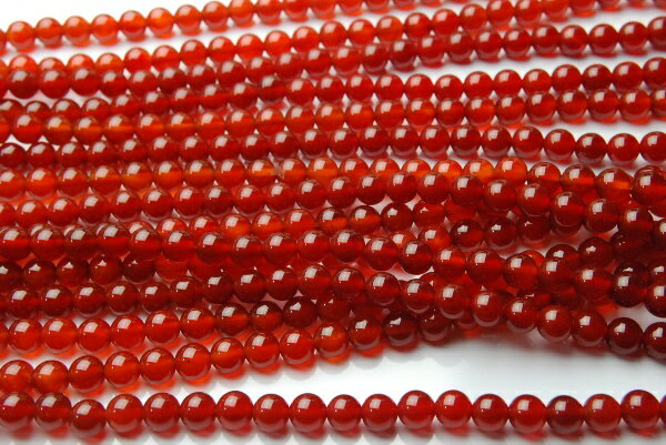 【連売り】カーネリアン　(ROUND) A 4mm　1連（約38cm）天然石 パワーストーン ビーズ パーツ _RL3832
