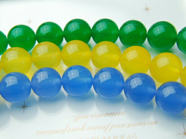 【連売り】【グリーンカルセドニー】　8mm 1連（約38cm）天然石 パワーストーン ビーズ パーツ _R825