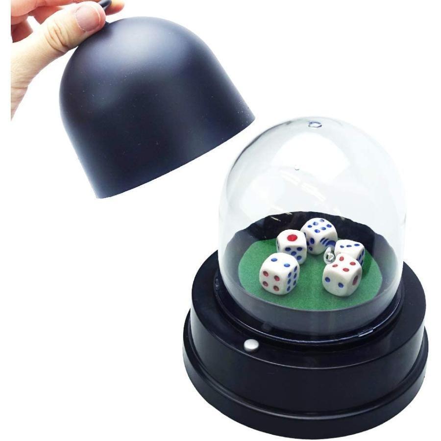 Rakuten - 電動ダイスカップ サイコロ振り機 自動 ダイスカップ ゲーム イベント パーティー ダイス5個付属