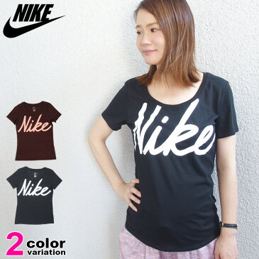 【メール便送料無料】NIKE ナイキ Tシャツ 半袖 レディース ウィメンズ WOMENS DRY-FIT DFC ビッグ スクリプト【TEE シャツ ロゴ スポーツウェア ランニング ヨガ】#aj3698