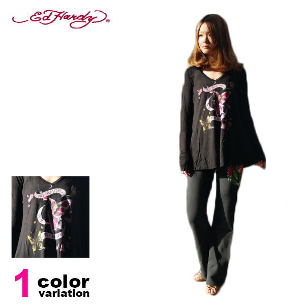 Rakuten - EDHARDY エドハーディ Tシャツ 長袖 MI AMOR BUTTERFLY ロンT トップス カットソー AOYUAAAR