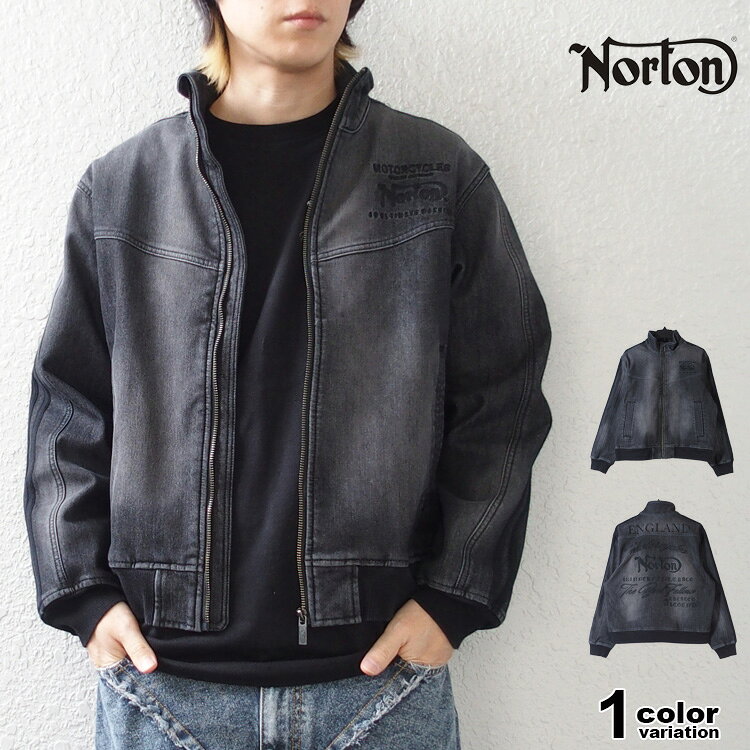 樂天商城 - NORTON ノートン デニム ジャケット ストレッチ 防風 スタンドネック 畝刺繍 メンズ ブルゾン アウター 大きいサイズ M-XL [261N1600B]