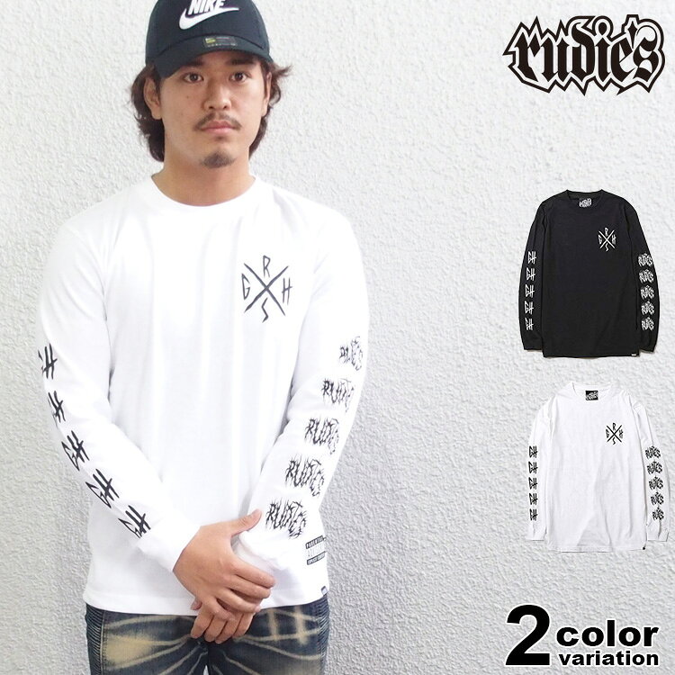 RUDIES ルーディーズ 長袖Tシャツ ロンT GrindHouse x RUDIE'S BASTARD LS-TEE [8474-67] 【rudie's ロンt ロゴプリント 黒 大きいサイズ 】