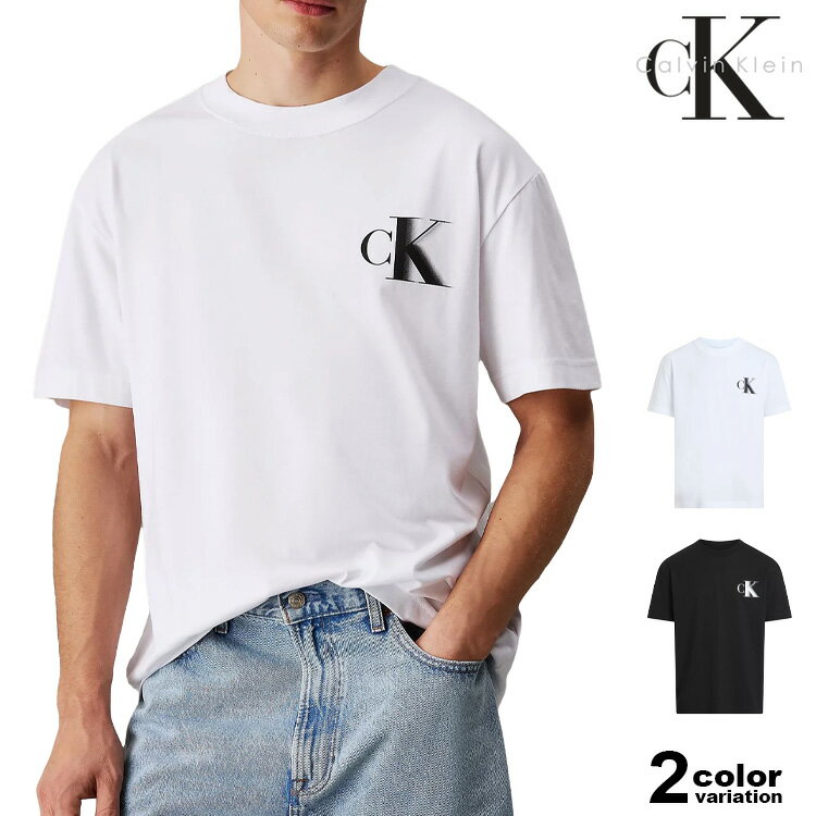 樂天商城 - カルバンクライン ジーンズ Tシャツ 半袖 Calvin Klein Jeans Tシャツ モノグラム ロゴ Bold CK Tee メンズ (calvin klein tシャツ トップス J30J327475)【メール便対応】