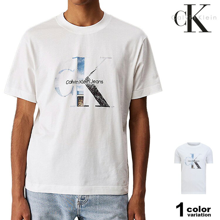 樂天商城 - カルバンクライン ジーンズ Tシャツ 半袖 Calvin Klein Jeans Tシャツ モノグラム ロゴ Photo Monogram Tee メンズ (calvin klein tシャツ トップス J30J327483)【メール便対応】