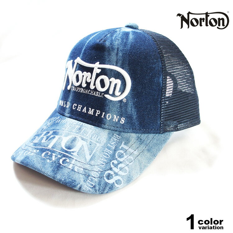 樂天商城 - NORTON ノートン メッシュキャップ ムラ デニム メッシュ キャップ スナップバック インディゴ デニム メンズ アメカジ バイカー [262N8701B]