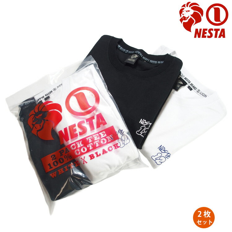 樂天商城 - 【2枚セット】NESTA BRAND ネスタブランド Tシャツ 半袖 NESTA パック Tシャツ プリント メンズ 大きいサイズ ホワイト ブラック M-2XL 父の日 [262NB1002B]