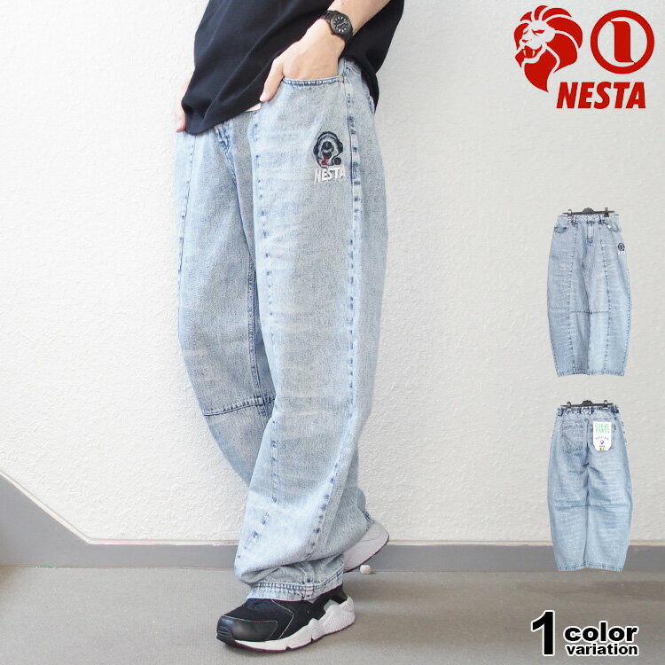 樂天商城 - ネスタブランド デニムパンツ NESTA BRAND ケミカル カーブデニム パンツ ワイド パンツ ワイドシルエット シンプル メンズ 大きいサイズ おしゃれ おすすめ 262NB1801B M L XL XXL