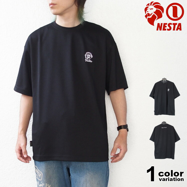 Rakuten - NESTA BRAND ネスタブランド Tシャツ 半袖 アイコン カルゼT ロゴ 刺繍 メンズ 大きいサイズ ブラック M-2XL 父の日 [262NB1007B] 【メール便対応】