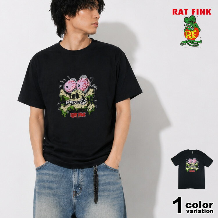 Rakuten - ラットフィンク Tシャツ 半袖 ロゴプリント Rat Fink Rat Skull メンズ (rat fink tシャツ アメカジ カジュアル BD014)【メール便対応】