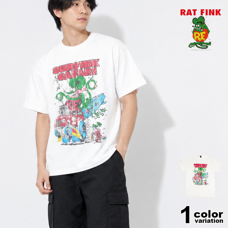ラットフィンク Tシャツ 半袖 ロゴプリント Rat Fink Destressed Surfink Safari メンズ (rat fink tシャツ アメカジ カジュアル BD211)