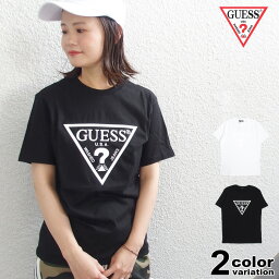 ゲス ペアTシャツ 【メール便対応】ゲス GUESS Tシャツ 半袖 メンズ レディース Original Triangle Logo PVC Print Tee (guess tシャツ トライアングル ロゴ ティーシャツ T-SHIRTS カットソー トップス MJ2K9406MI)