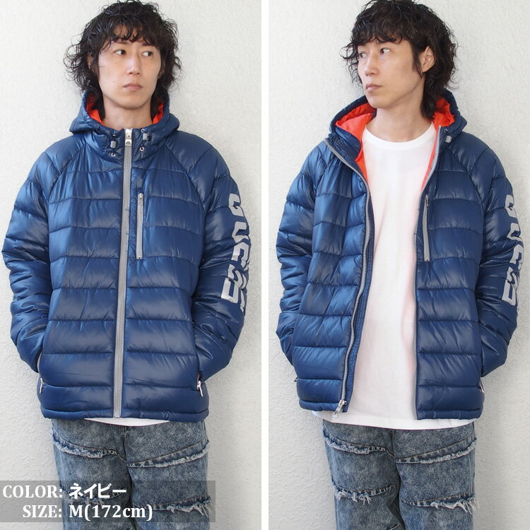 GUESS ゲス 中綿 ジャケット パファー ジャケット フード付き 袖ロゴ ブランド ロゴ アメカジ メンズ レディース 並行輸入品 UK限定モデル 111AN210