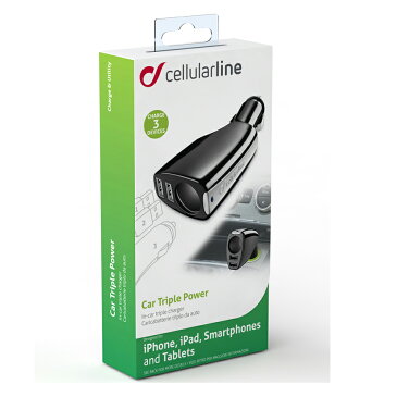 Cellularline シガーソケット usb 充電器 車 2ポート 2連 | 2.1A シガー 増設 延長 iPhone iPad アイフォン アイホン アイフォーン スマホ スマートフォン カー用品 車載用 車用品 車用 usb充電器 車載充電器 ブランド おしゃれ