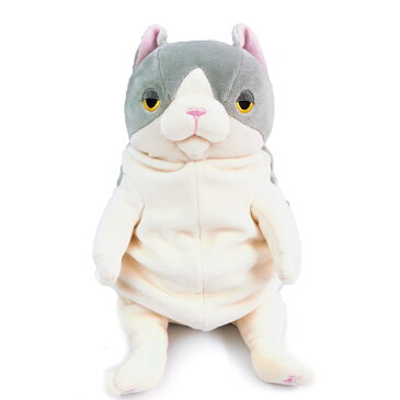 もちねこグッズ ぬいぐるみ M ハチワレ グレー 090382