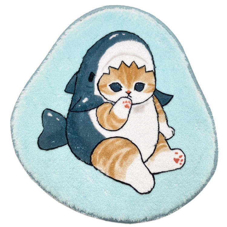 mofusand 133030001420012 ダイカットマット サメにゃん モフサンド 猫 ねこ ソファ ベッド イス 車 お..